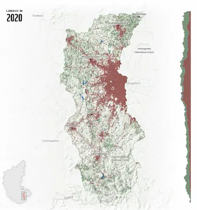 Opening scrollytelling section of the state of the Arkavathi river basin